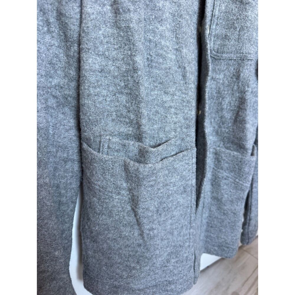 J Mclaughlin 100% wool size L grey jacket pockets/extra buttons (RETAIL 360)